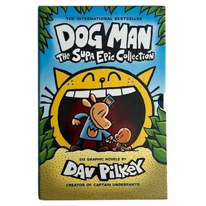 DogMan The Supa Epic Collection - Scholastic Blue and Yellow Dog Man Boo…